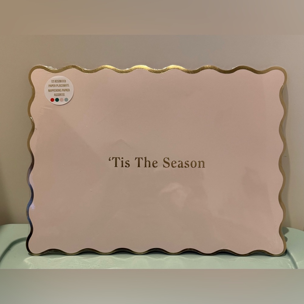 Pretty “Tis The Season” Paper Placemats- 12 Assorted- NWT - Picture 1 of 3